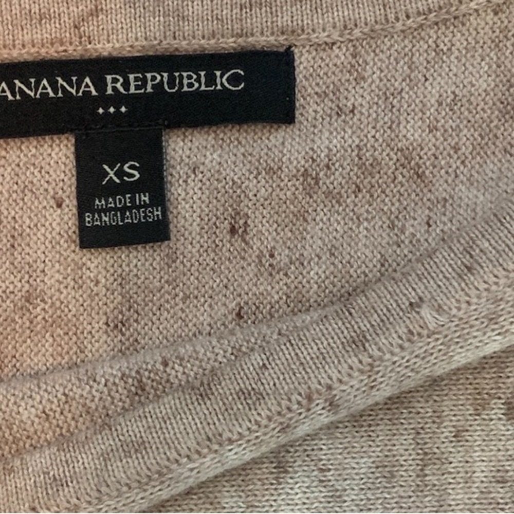Banana Republic Sz XS Scoop Neck Marbled Oatmeal Long Sleeve Sweater very roomy - Picture 7 of 8